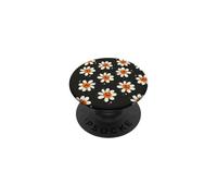 Halloween Pumpkin Daisy Floral Dark Cute Retro Pattern Art PopSockets Adhesive PopGrip