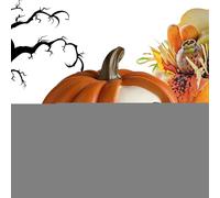 Halloween Pumpkin Decor - Spooky Skeleton Pumpkin Decoration, Horror Grinning Pumpkin Requent, Scary Autumn Decoration for Coat, Tabletop, Corridor, Window, Haunted House by Party Home Displ