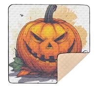 Halloween Pumpkin Decoration Cute Foldable Baby Gym & Activity Mat for Floor Washable Infant Play Mat for Baby Toddler Infant, 50'' x 50''