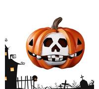 Halloween Pumpkin Decorations, Pumpkin Skeleton Ornaments, Resin Art Decoration for Home Desktop Indoor Tabletop Halloween Party Fireplace Mantel