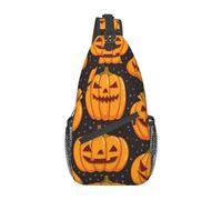 Halloween Pumpkin Designs Stylish Oblique Chest Backpack, Leisure Backpack, Small Bag for Travel, Work, Casual, Halloween Pumpkin Patterns, One Size, Halloween Pumpkin Patterns, Rozmiar uniwersalny