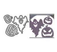 Halloween Pumpkin Die Cuts for Card Making, Smiling Ghost Metal Cutting Dies for Paper Scrapbooking, DIY Stencils for Album Party Wedding Festivals Decoration