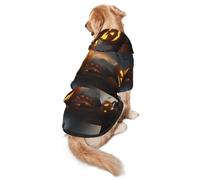 Halloween Pumpkin Dog Hoodie for Medium Large Dogs, Warm Soft Pet Sweatshirt, Easy to Wear Jumper Clothes