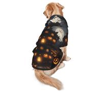 Halloween Pumpkin Dog Hoodie for Medium Large Dogs, Warm Soft Pet Sweatshirt, Easy to Wear Jumper Clothes