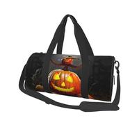 Halloween Pumpkin Duffle Bag With Shoes Compartment And Adjustable Strap,Foldable Travel Duffel Bags For Men Women,Waterproof Duffel Bags, Black, One Size