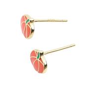 Halloween Pumpkin Ear Studs S925 Sterling Silver for Women | Golden Finish, Lightweight Comfort, Easy to Put on Remove, Party and Halloween Wear