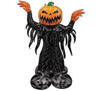 Halloween Pumpkin Foil Balloon Pumpkin Head Ghost Scary Balloons, Halloween Pumpkin Head Ghost Filled Foil Balloon, Party Decors