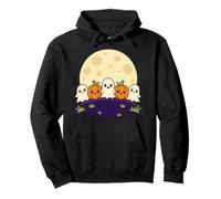 Halloween Pumpkin Ghost Boo Jack O Lantern Moon Graphic Pullover Hoodie