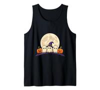 Halloween Pumpkin Ghost Boo Jack O Lantern Moon Graphic Tank Top