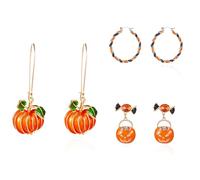 Halloween Pumpkin Ghost Drop Earrings, Gothic Tassel Ladies Earrings (2)