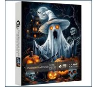 Halloween Pumpkin Ghost Parade Jigsaw Puzzle, Jigsaw Puzzles for Adults, Gothic-Themed with Ghost Design, Paper Puzzle Collectible for Family Party, Holiday Entertainment, Men Women