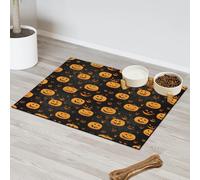 Halloween Pumpkin Ghosts Pet Feeding Mat for Cat Dog Water Bowl Food Mats Pet Feeding Mats Absorbent Nti-Slip Contain Spills Protects Floors Placemat 43.1 x 76.2 cm