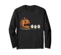 Halloween Pumpkin Ghosts Retro Spooky Season Vintage Long Sleeve T-Shirt