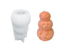Halloween Pumpkin Ghosts Silicone Mould for Candles & Decoration - Food Safe, Heat Resistant (-40°C to 230°C), Ideal for DIY & Home Decor (A)