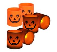 Halloween Pumpkin Glores: Realistic Bright Twinkle | Battery Operated Tea Lights Candles With Batteries | Blue Twinkle Timer, Electric Fake Candle Bulk For Christmas Party Hal