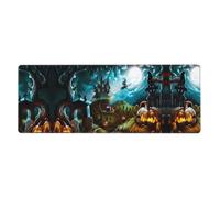 Halloween Pumpkin Graveyard Mouse Pad 12x31.5in Extended Gaming Surface