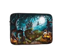 Halloween Pumpkin Graveyard Patterned Laptop Sleeve ，15 Inch Suitable For Laptops, Tablets, Etc