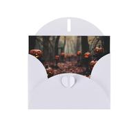 Halloween Pumpkin Graveyard Print Blank Cards and Envelopes 5" x 6" for Wedding Birthday Invitations and All Occasions