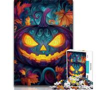 Halloween Pumpkin Head 1000 Piece Jigsaw Puzzles for Teenagers,Help The Brain Exercise Addictive Toys to Cultivate Patience Unique Challenge Game 38x26cm