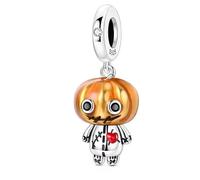 Halloween Pumpkin Head Ragged Doll Body Charm 925 Silver Charm Compatible with Pandora Charms, Trollbeads, Chamilia, Biagi and Many Other UK Charm Bracelets.