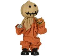 Halloween Pumpkin Head Witch 80 cm Light Up Eyes sound Touch Activated