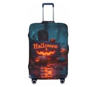 Halloween Pumpkin House Path Travel Luggage Covers - Elasticity Suitcase Covers Protector for Luggage 18-32 Inch