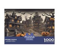 Halloween Pumpkin Jigsaw Puzzles for Adults Gifts 1000 Piece Fun Challenging Home Decoration Brainteasing Horror Festival Jigsaw Puzzle for Adults And Kids 38x26cm/1000pcs