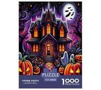 Halloween Pumpkin Jigsaw Puzzles for Adults Gifts 1000 Pieces Fun Challenging Home Decoration Brainteasing Horror Festival Jigsaw Puzzle for Women Men Adult 38x26cm/1000pcs