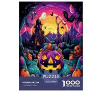 Halloween Pumpkin Jigsaw Puzzles Puzzles for Adults Kids. 1000 Pieces Whimsical Challenge Toy Educational Game Home Decoration for Adults& Kids Age 14 Years Up 70x50cm/1000pcs
