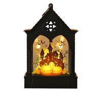 Halloween Pumpkin Lantern, Electronic Candle Light, Halloween Wind Lamp for Haunted House, Vintage Halloweenn Decoration, Battery Operated Tea Light, Atmosphere Props, Castle Design Vintage