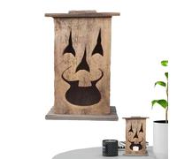 Halloween Pumpkin Lantern | Halloween Decorative Lantern,Wooden Candle Holder Pumpkin Face Table Centerpiece for Outdoor Backyard Lawn Party Pathway Balcony Front Porch