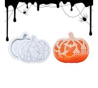 Halloween Pumpkin Lantern Silicone Mold, Halloween Molds, Pumpkin Lamp Silicone Molds, Smooth Release Design, Non-Slip, 65g, for Decorations Plaster Epoxy Wax Tealight Holder