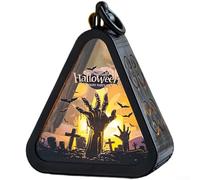 Halloween pumpkin lantern with LED flickering flame lights for indoor outdoor seasonal decoration and festive atmosphere (The hand)