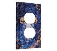 Halloween Pumpkin Light Switch Cover Plates Dark Blue Ghostly Night for Wall Accents, Thermoplastic Wall Plates, Standard Size Single Duplex Plug