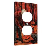 Halloween Pumpkin Light Switch Cover Plates/Outlet Covers, Autumn Carved Jacks for Spooky Wall Accents, Thermoplastic Wall Plates, Standard Size Single Duplex Outlet
