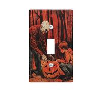 Halloween Pumpkin Light Switch Cover Plates/Outlet Covers, Autumn Carved Jacks for Spooky Wall Accents, Thermoplastic Wall Plates, Standard Size Single Toggle