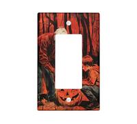 Halloween Pumpkin Light Switch Cover Plates/Outlet Covers, Autumn Carved Jacks for Spooky Wall Accents, Thermoplastic Wall Plates, Standard Size Single Rocker