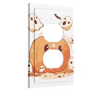 Halloween Pumpkin Light Switch Cover Plates/Outlet Covers, Orange Autumn Fun for Wall Accents, Thermoplastic Wall Plates, Standard Size Single Duplex Outlet