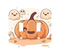 Halloween Pumpkin Light Switch Cover Plates/Outlet Covers, Orange Spooky Ghosts for Wall Accents, Thermoplastic Wall Plates, Standard Size Double Toggle