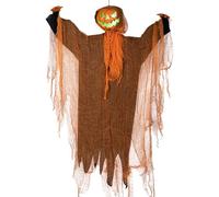 Halloween Pumpkin Light Up Hanging Ornament Glowing Green Jack O Party Sounding Yard Head Turner Decoration (Orange, 122X92CM)