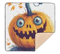 Halloween Pumpkin Little Monster Cute Foldable Baby Activity Play Mat for Floor 1-Piecing Playroom Activity Mat for Babies Infants Toddlers, 50'' x 50''