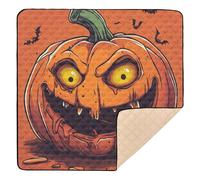 Halloween Pumpkin Little Monster Soft Thick Baby Activity Play Mat for Floor Washable Tummy Time Mat for Baby Toddler Infant, 50'' x 50''