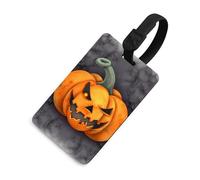 Halloween Pumpkin Luggage Tags with ID Card, Durable Travel Bag Tags, Waterproof Name Tag for Suitcases, Backpacks & Travel Cases Black-Style