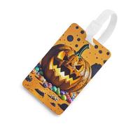 Halloween Pumpkin Monster Luggage Tags with ID Card, Durable Travel Bag Tags, Waterproof Name Tag for Suitcases, Backpacks & Travel Cases, White-style, One Size, classic