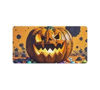 Halloween Pumpkin Monster Mouse Pad, Non-Slip Rubber Desk Mat with Stitched Edge, Large Mouse Pad for Keyboard, Laptop, Office & Home Decor, 30x60cm