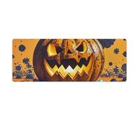 Halloween Pumpkin Monster Mouse Pad, Non-Slip Rubber Desk Mat with Stitched Edge, Large Mouse Pad for Keyboard, Laptop, Office & Home Decor, 30x80cm