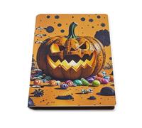 Halloween Pumpkin Monster Notebook, A5 PU Leather Loose Leaf Notebook with 90 Sheets - Refillable Binder for Writing, Note Taking, Journaling