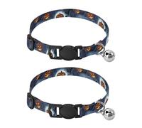 Halloween Pumpkin Moon Night Easy to Clean Pet Collar 2 Pack Collars for Puppies