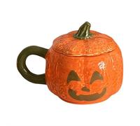 Halloween Pumpkin Mug,Pumpkin Ceramic Coffee Mug,Cute Orange Ceramic M-UG with Smiling Pumpkin Face,Halloween Decoration Funny Coffee Cup,for Fall H-alloween Party Home Decor