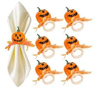 Halloween Pumpkin Napkin Holder, Pumpkin Napkin Holder, 6 Pieces Halloween Pumpkin Maple Napkin Rings for Collecting, Autumn Ring Holder for Collecting Artificial Table Decorations